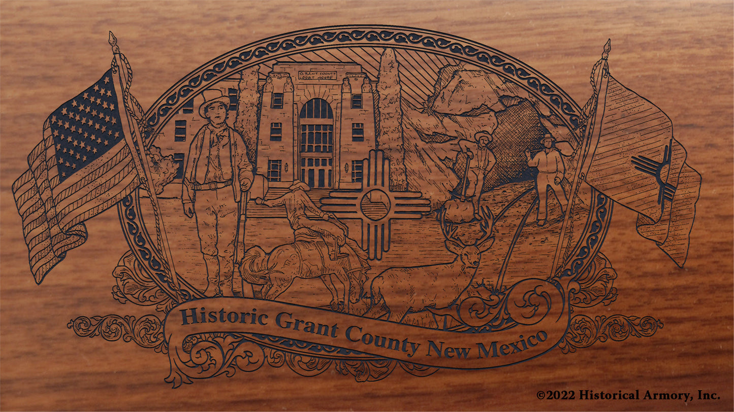 Grant County New Mexico Engraved Rifle Buttstock