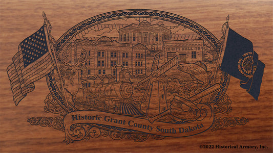 Grant County South Dakota Engraved Rifle Buttstock