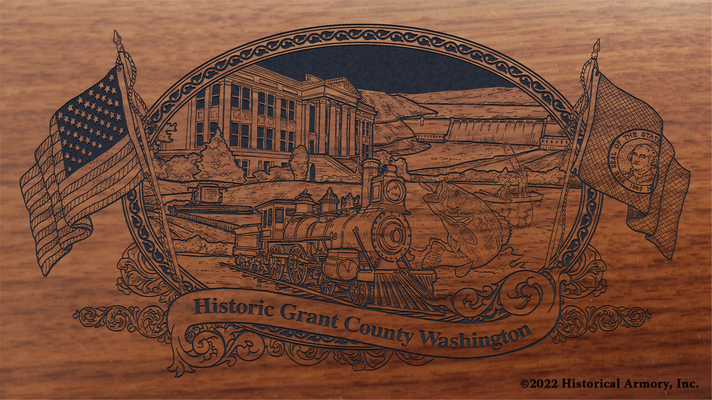 Grant County Washington Engraved Rifle Buttstock