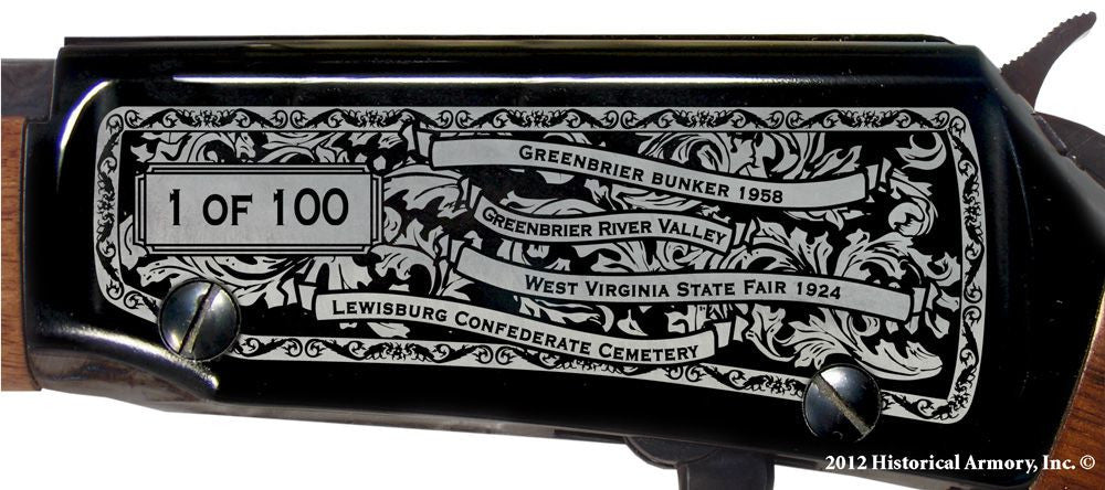 greenbrier county west virginia engraved rifle h001 receiver