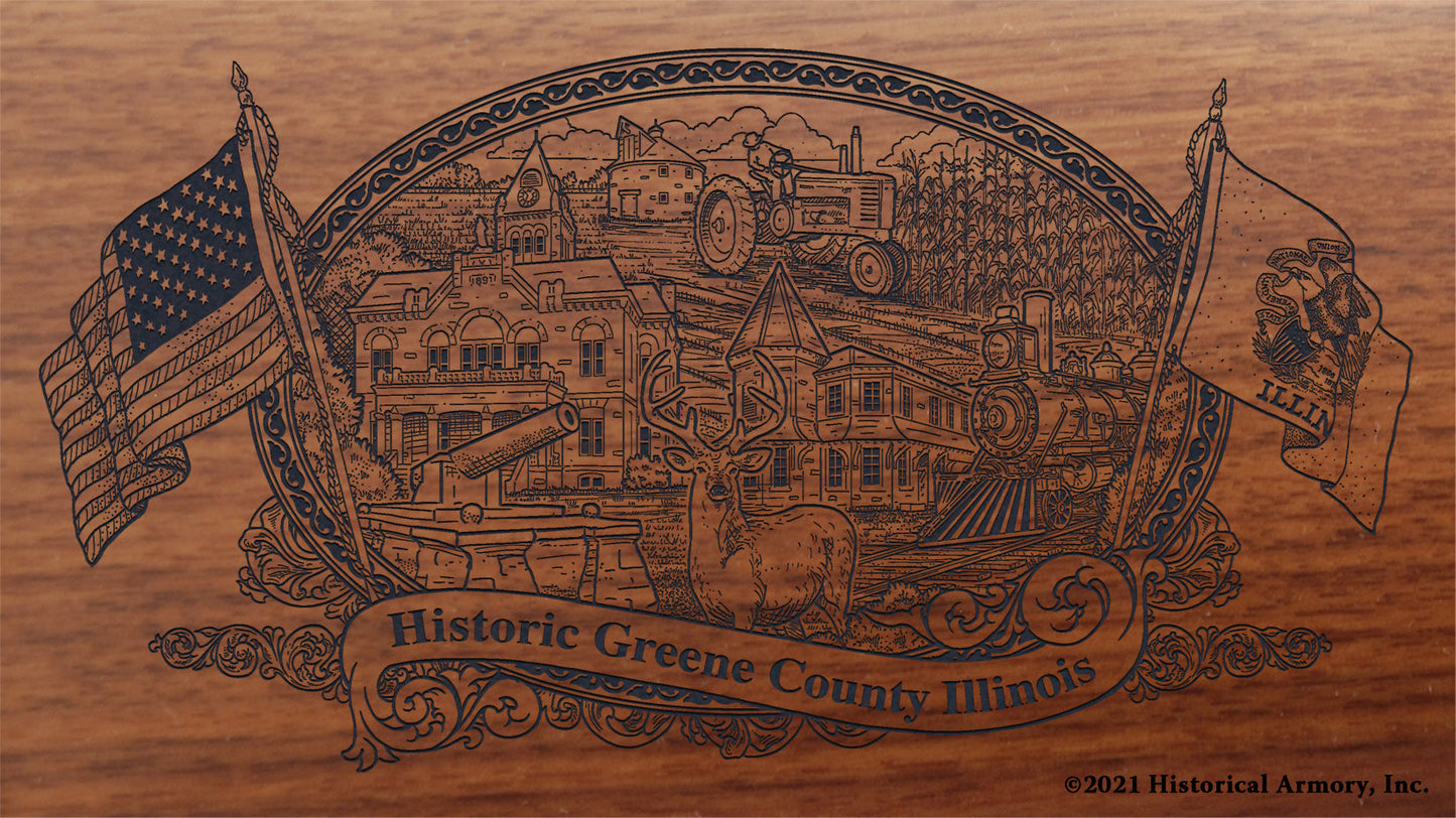 Engraved artwork | History of Greene County Illinois | Historical Armory