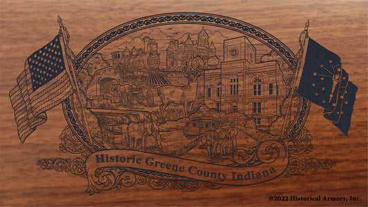 Greene County Indiana Engraved Rifle Buttstock
