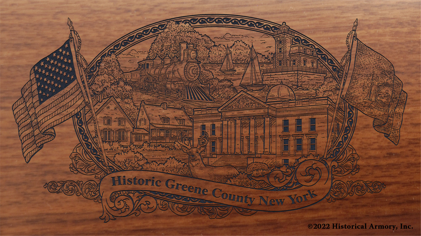 Greene County New York Engraved Rifle Buttstock