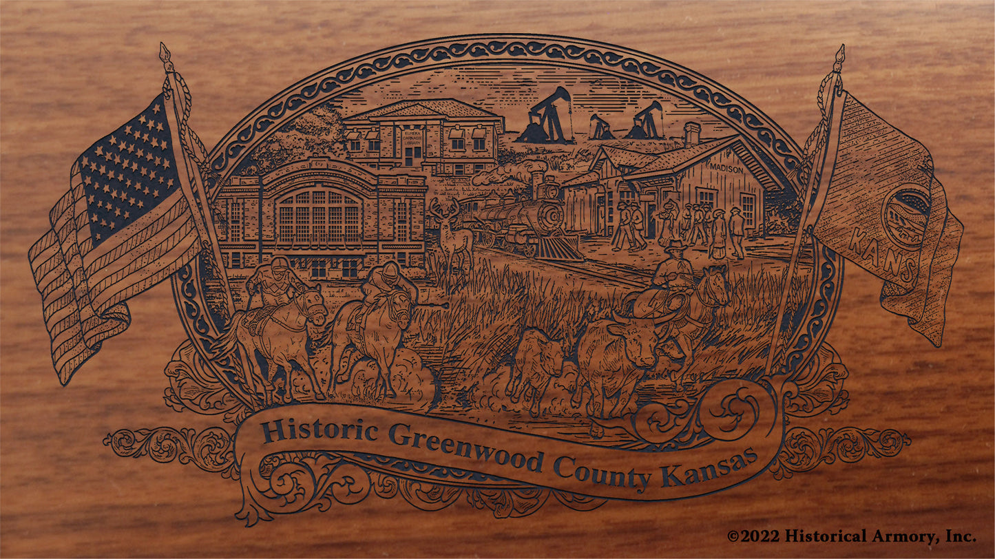 Greenwood County Kansas Engraved Rifle Buttstock
