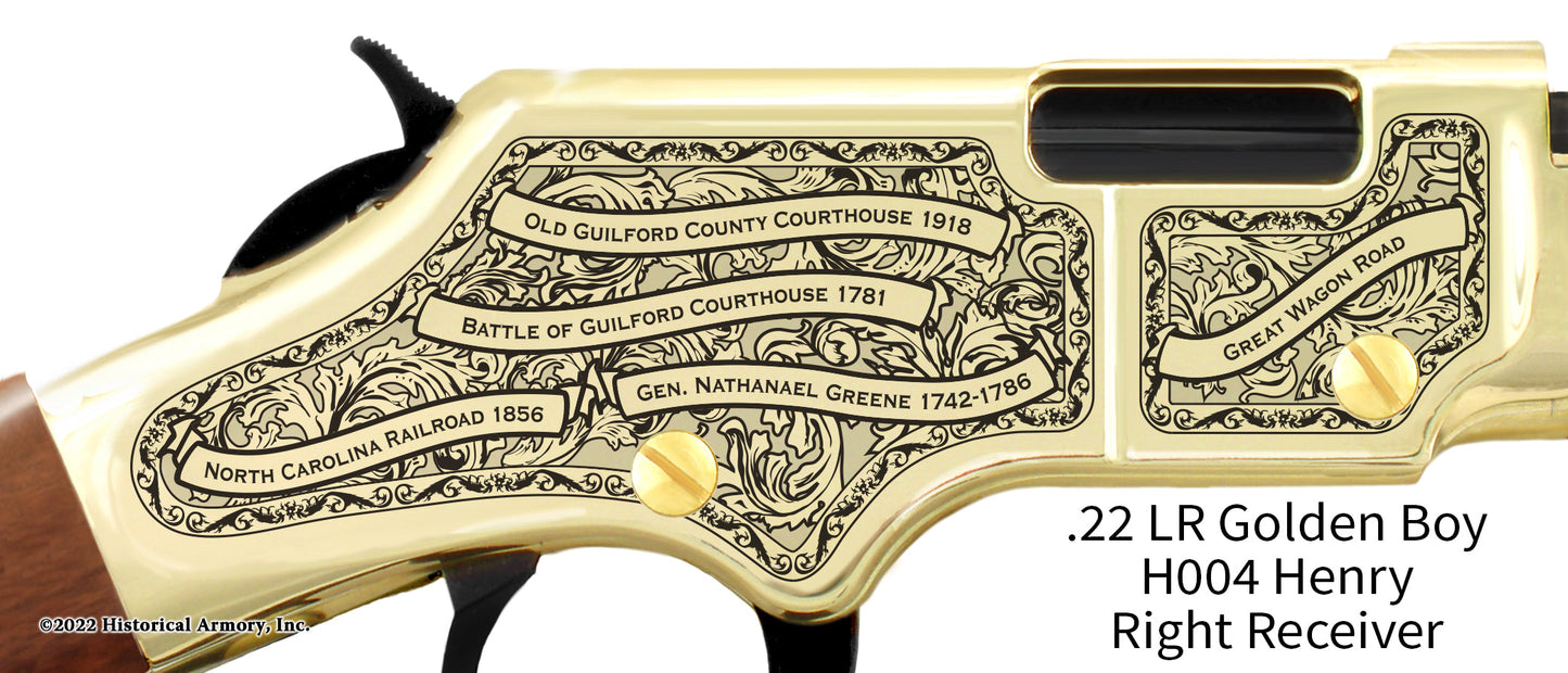 Guilford County North Carolina Engraved Henry Golden Boy Rifle