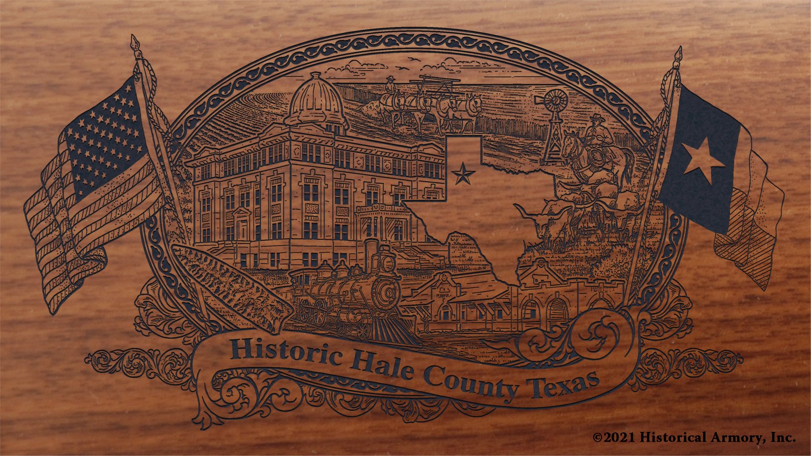 Engraved artwork | History of Hale County Texas | Historical Armory