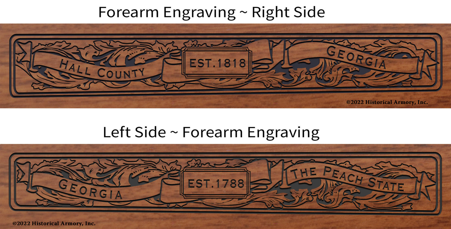 Hall County Georgia Engraved Rifle Forearm Right-Side
