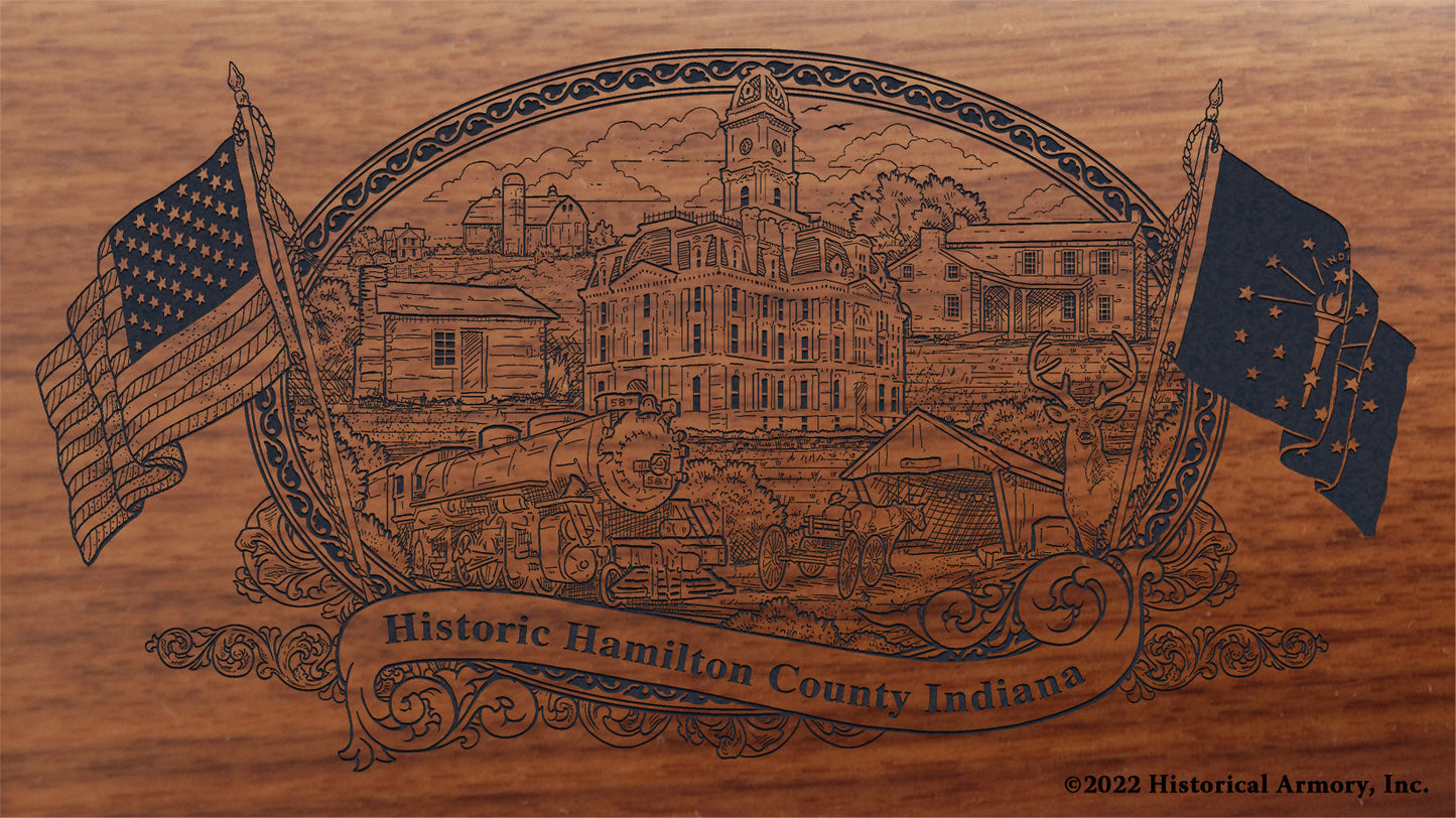 Hamilton County Indiana Engraved Rifle Buttstock