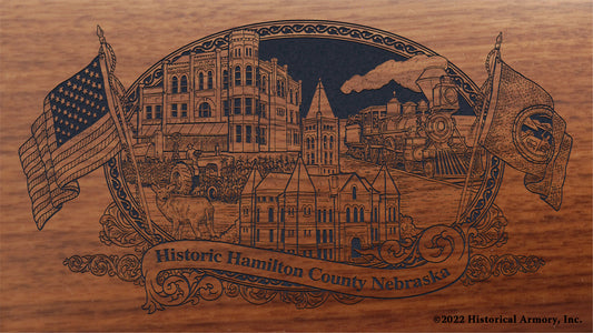 Hamilton County Nebraska Engraved Rifle Buttstock