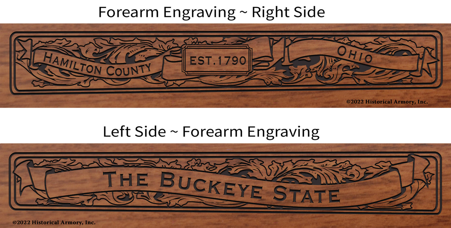Hamilton County Ohio Engraved Rifle Forearm Right-Side