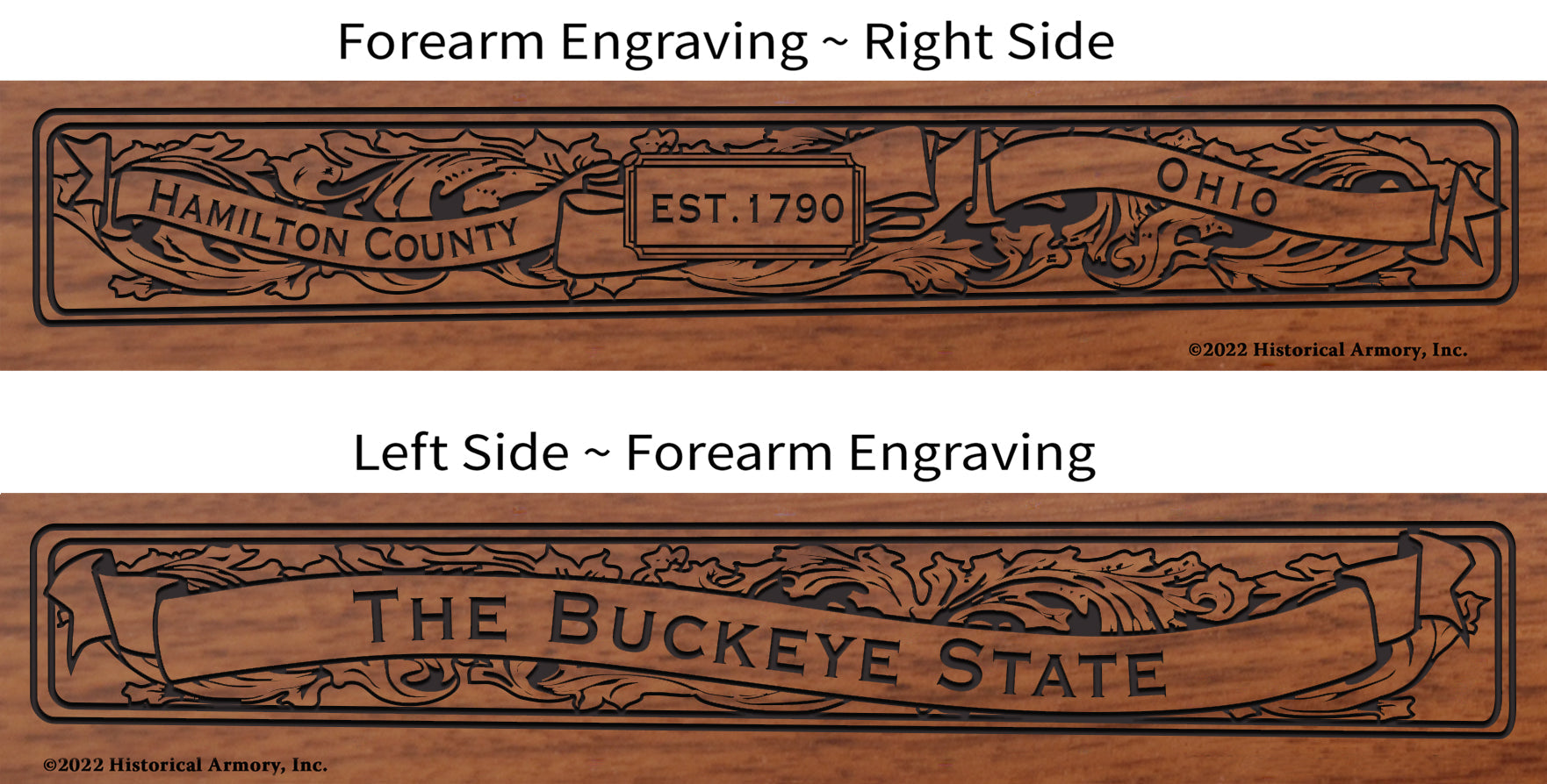 Hamilton County Ohio Engraved Rifle Forearm Right-Side