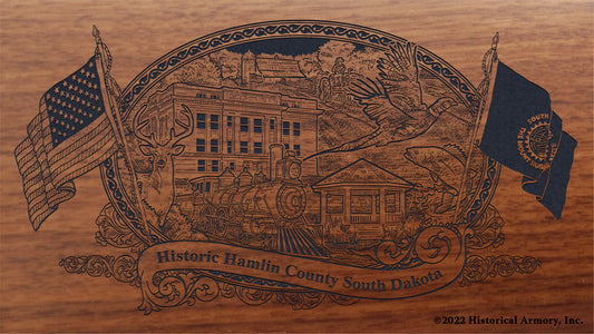 Hamlin County South Dakota Engraved Rifle Buttstock