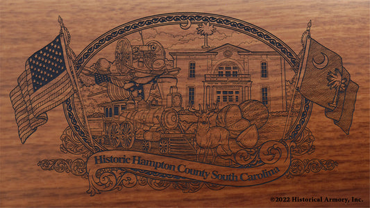 Hampton County South Carolina Engraved Rifle Buttstock