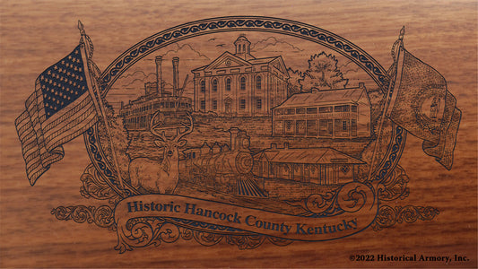 Hancock County Kentucky Engraved Rifle Buttstock