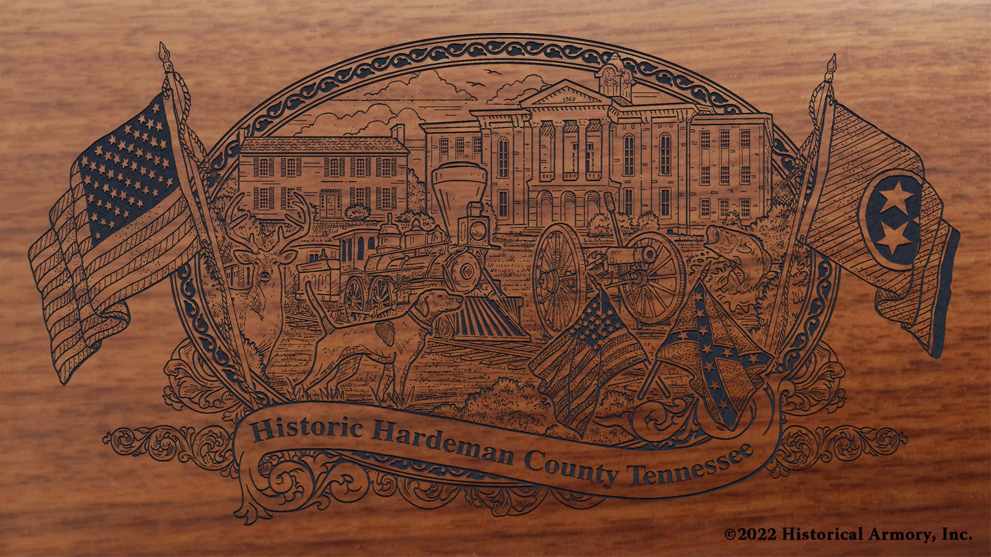 Hardeman County Tennessee Engraved Rifle Buttstock