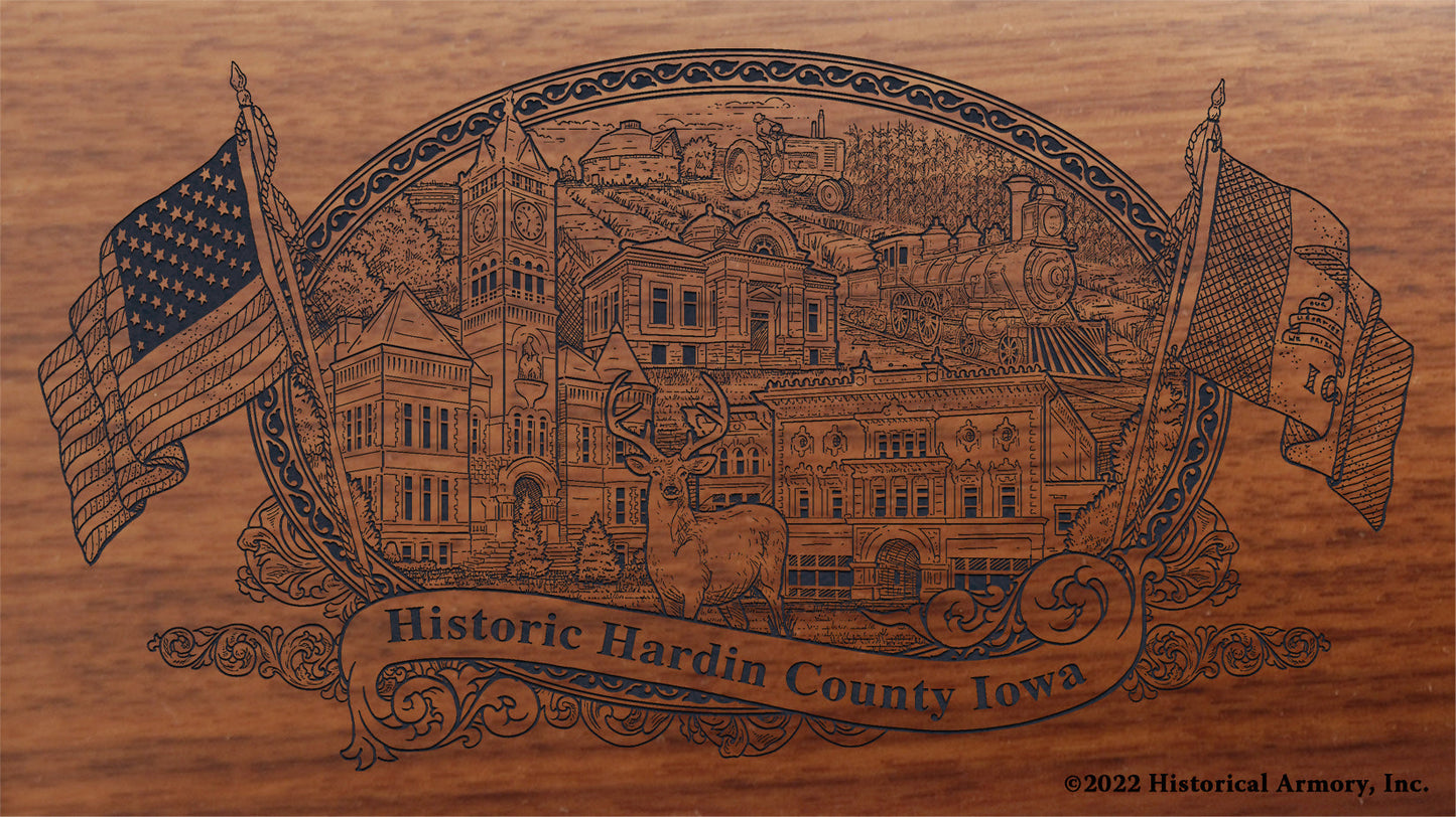 Hardin County Iowa Engraved Rifle Buttstock