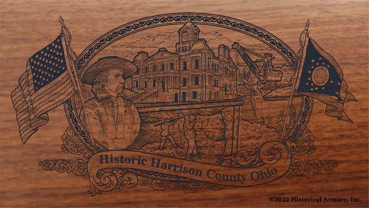 Harrison County Ohio Engraved Rifle Buttstock