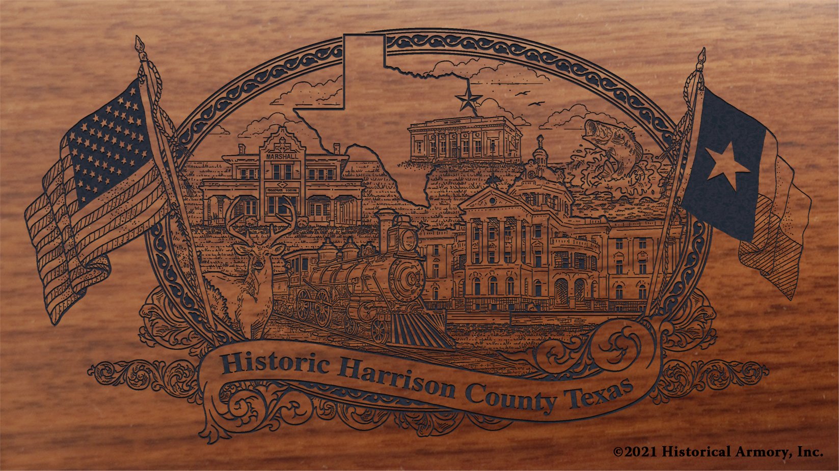 Engraved artwork | History of Harrison County Texas | Historical Armory