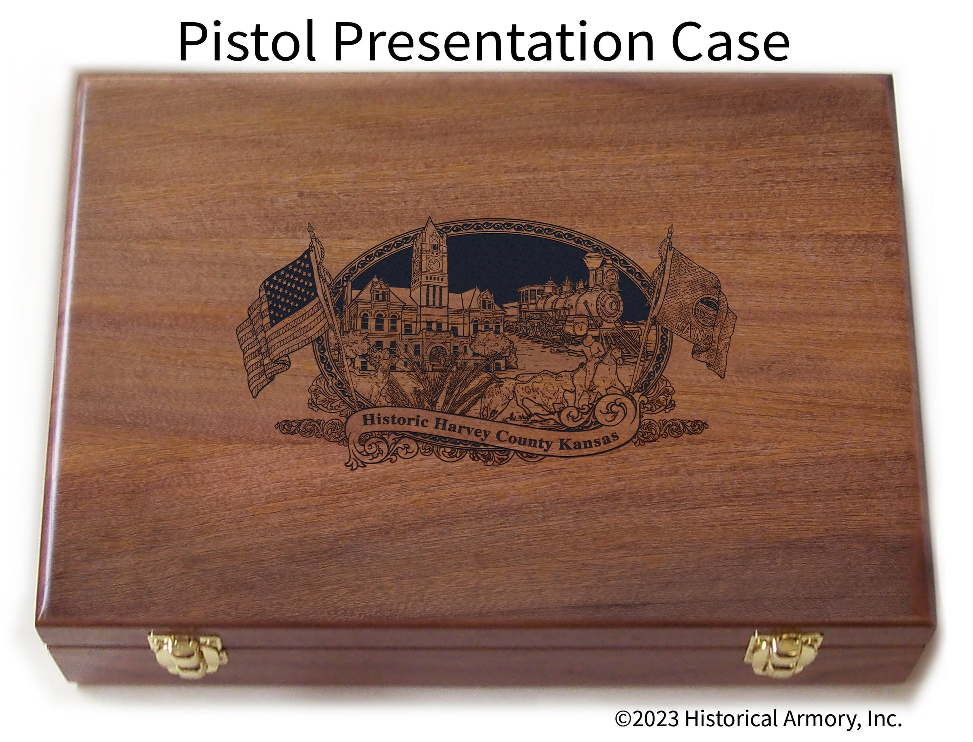 Harvey County Kansas Engraved .45 Auto Ruger 1911 Presentation Case
