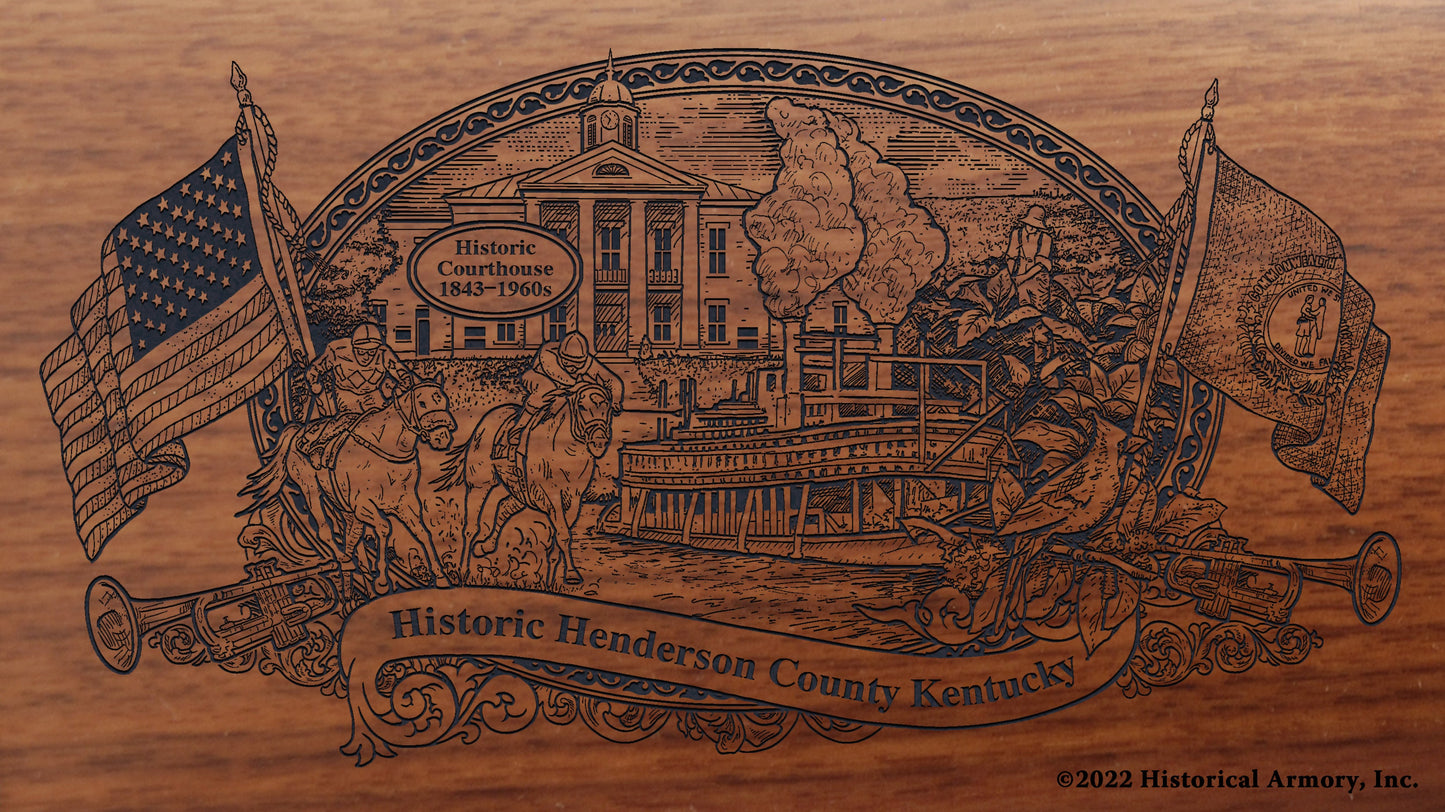 Henderson County Kentucky Engraved Rifle Buttstock