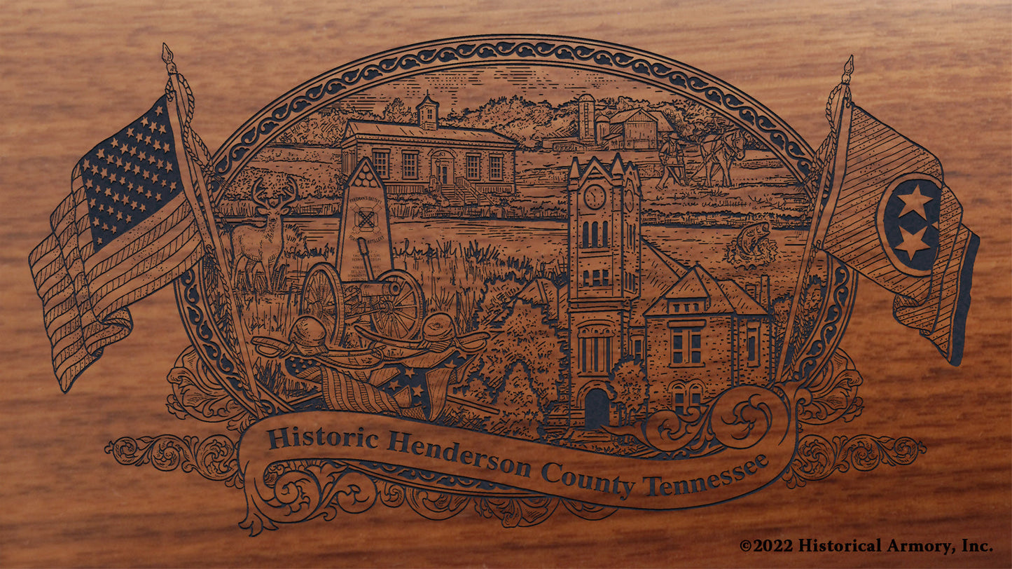 Henderson County Tennessee Engraved Rifle Buttstock