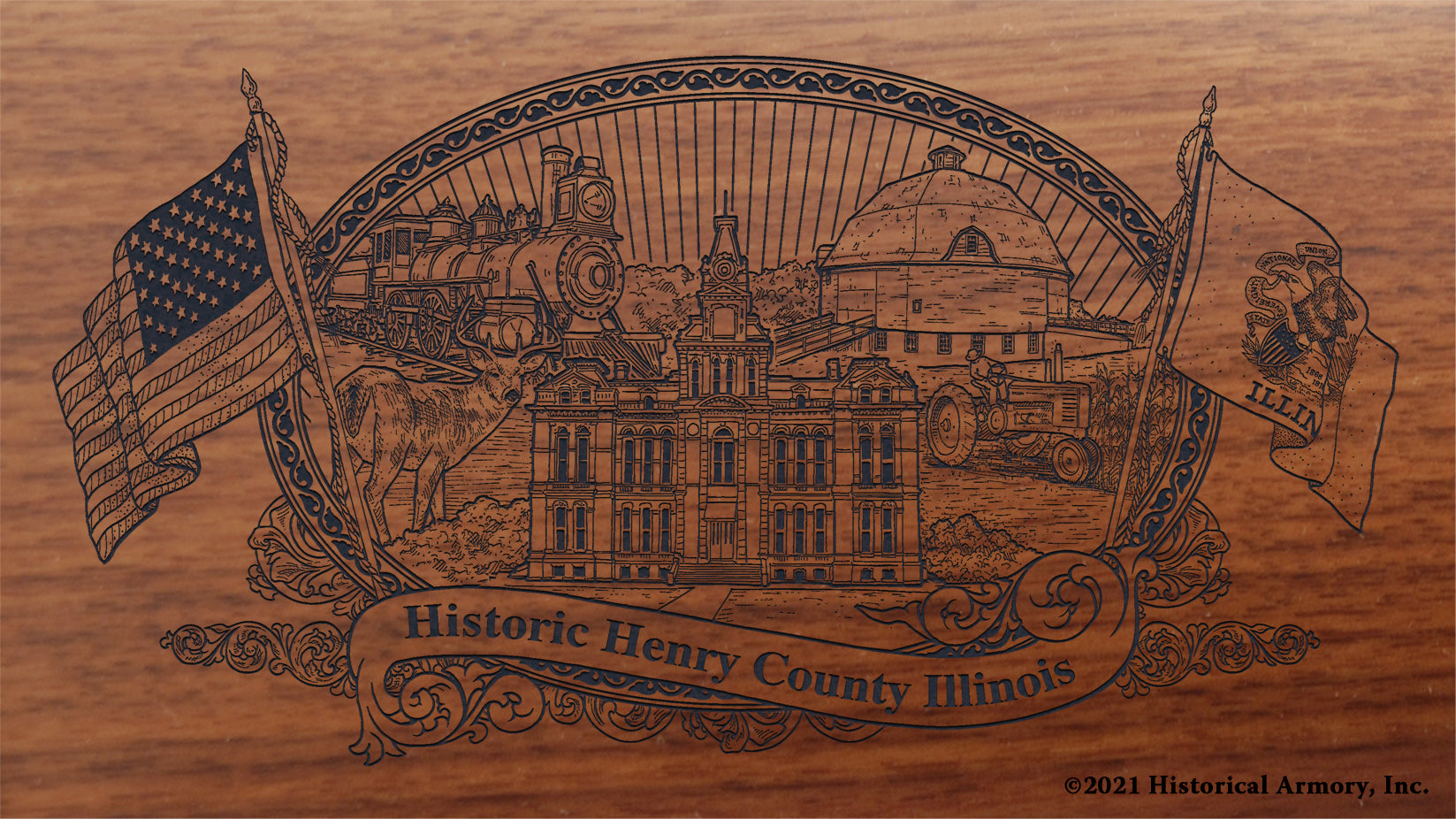 Engraved artwork | History of Henry County Illinois | Historical Armory