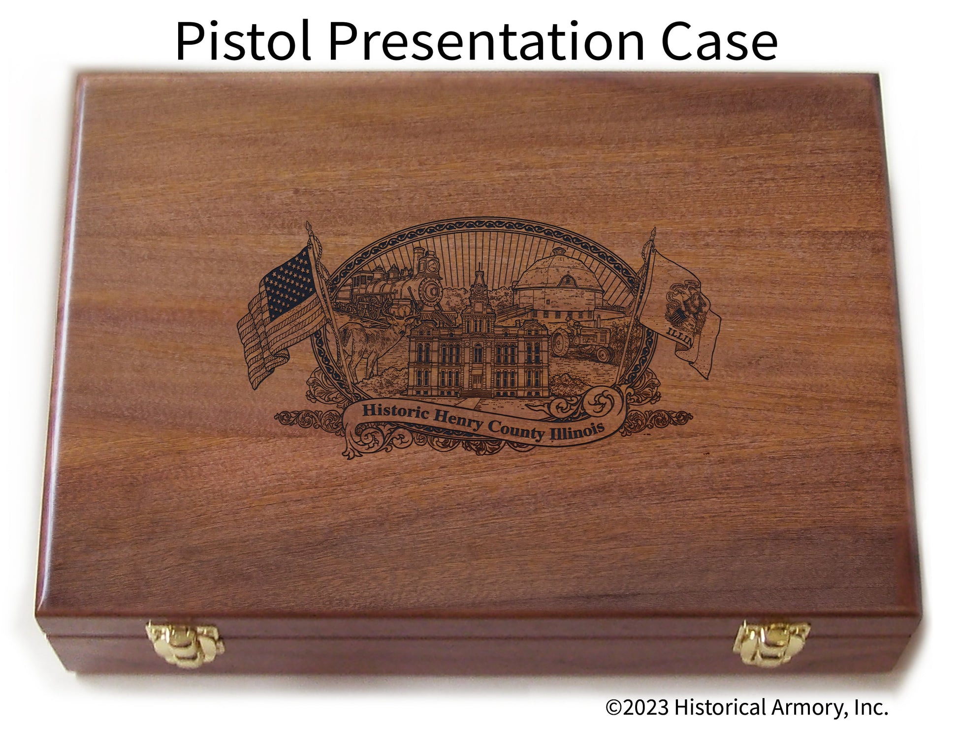 Henry County Illinois Engraved .45 Auto Ruger 1911 Presentation Case