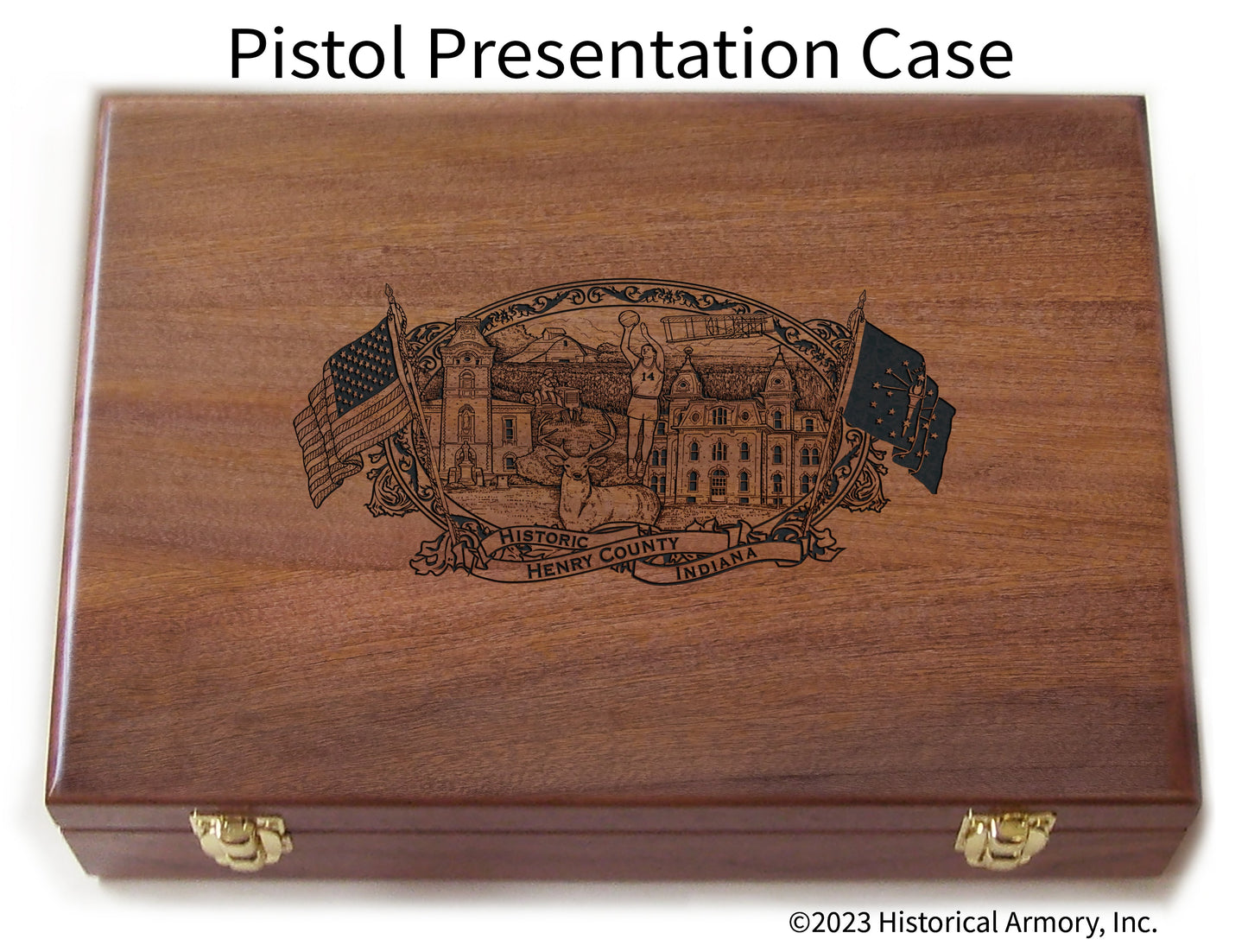 Henry County Indiana Engraved .45 Auto Ruger 1911 Presentation Case