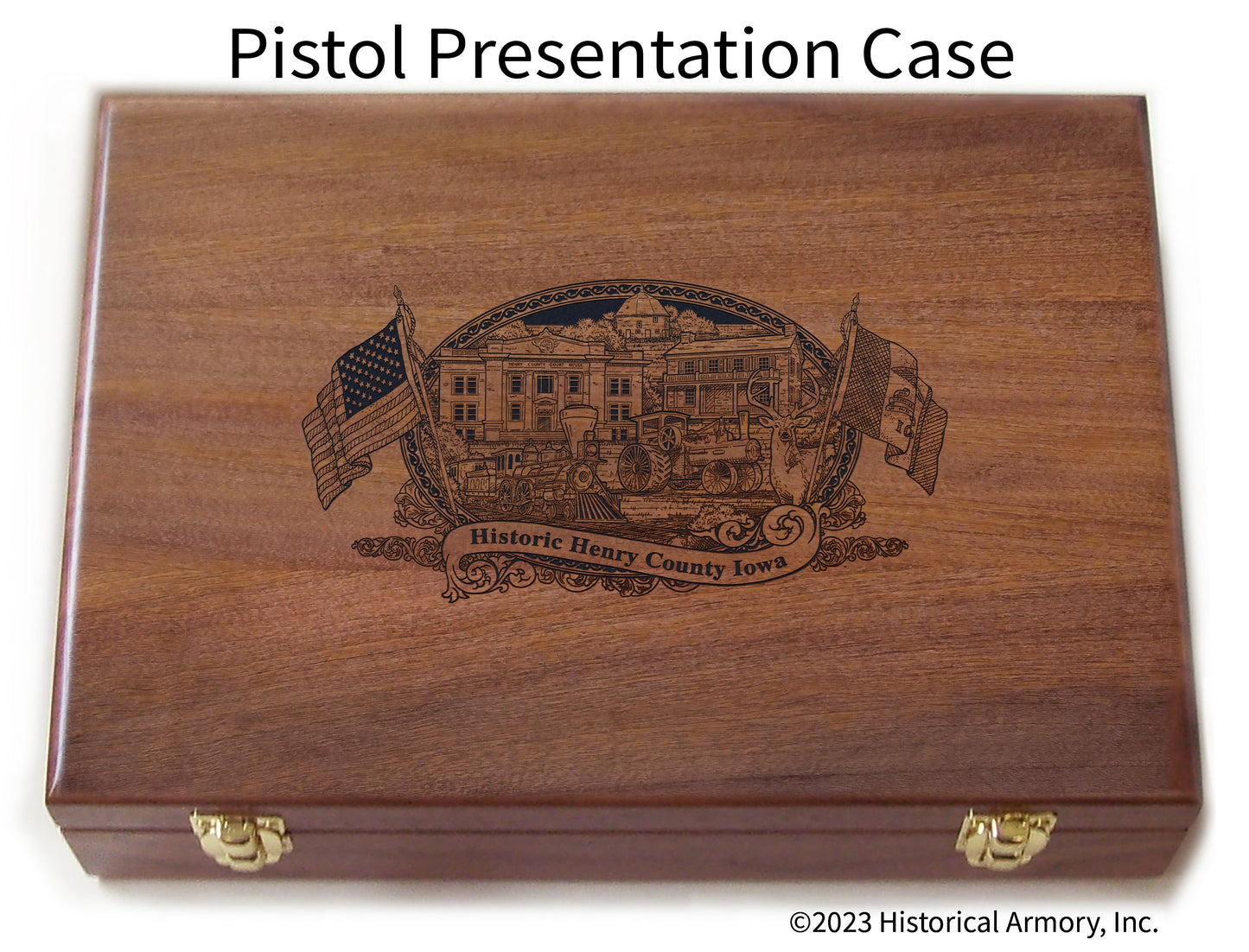 Henry County Iowa Engraved .45 Auto Ruger 1911 Presentation Case