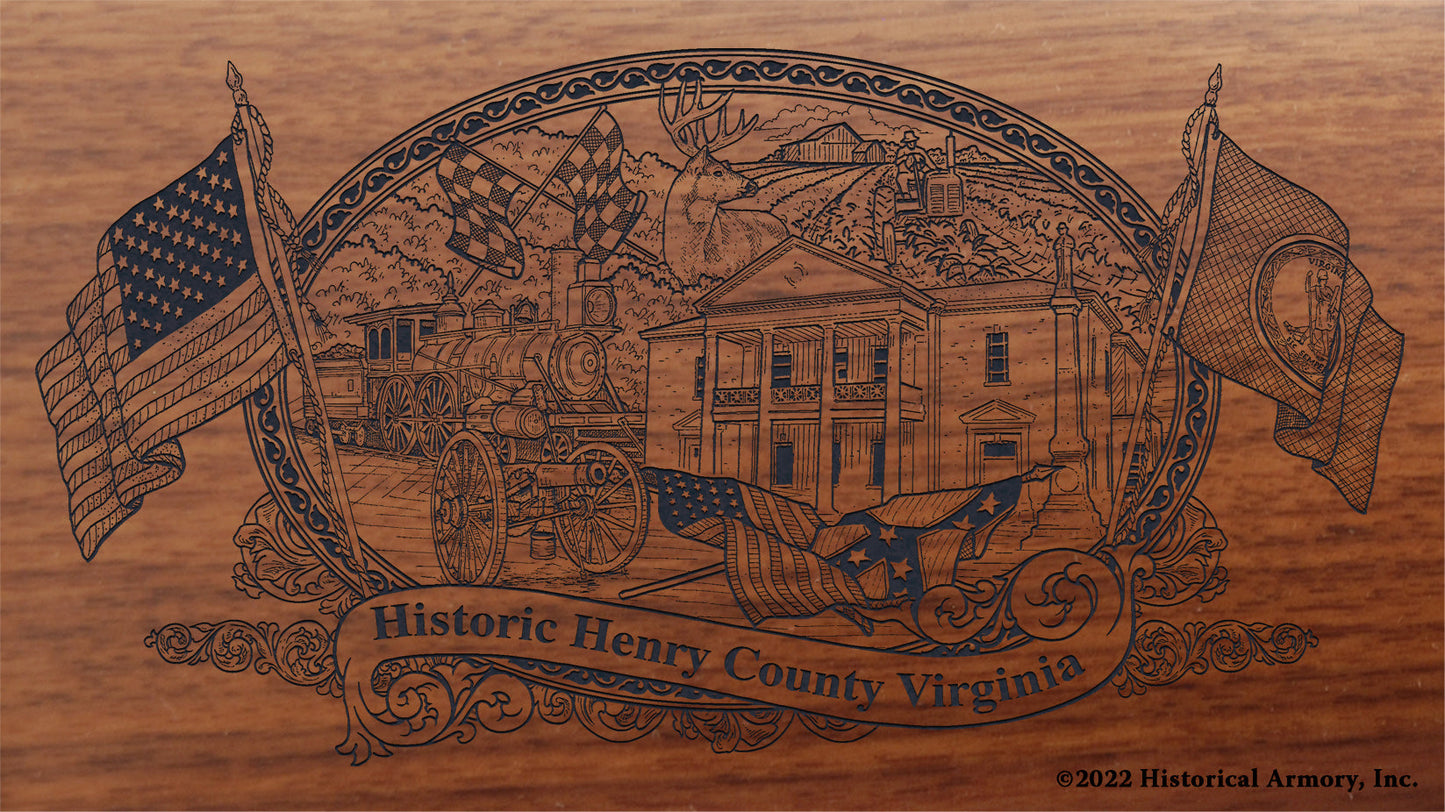 Henry County Virginia Engraved Rifle Buttstock