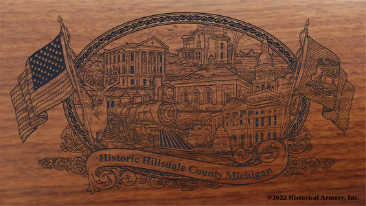 Hillsdale County Michigan Engraved Rifle Buttstock