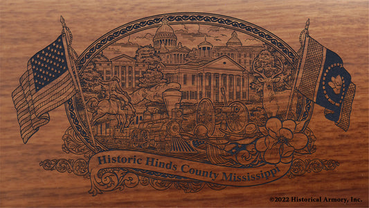 Hinds County Mississippi Engraved Rifle Buttstock