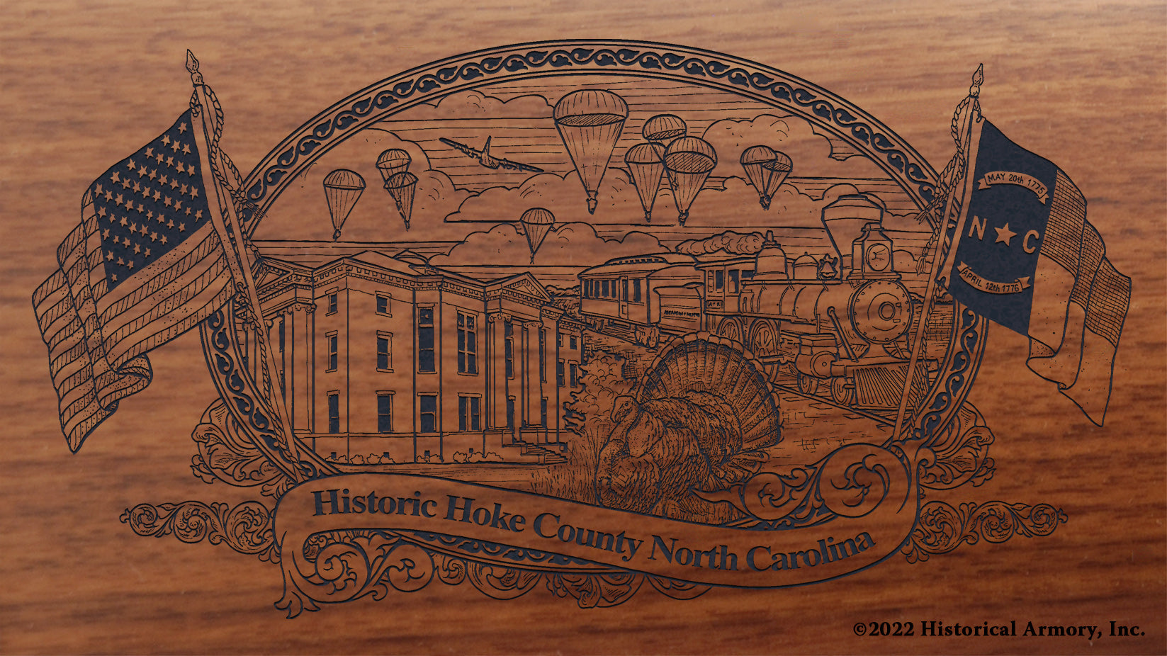 Hoke County North Carolina Engraved Rifle Buttstock
