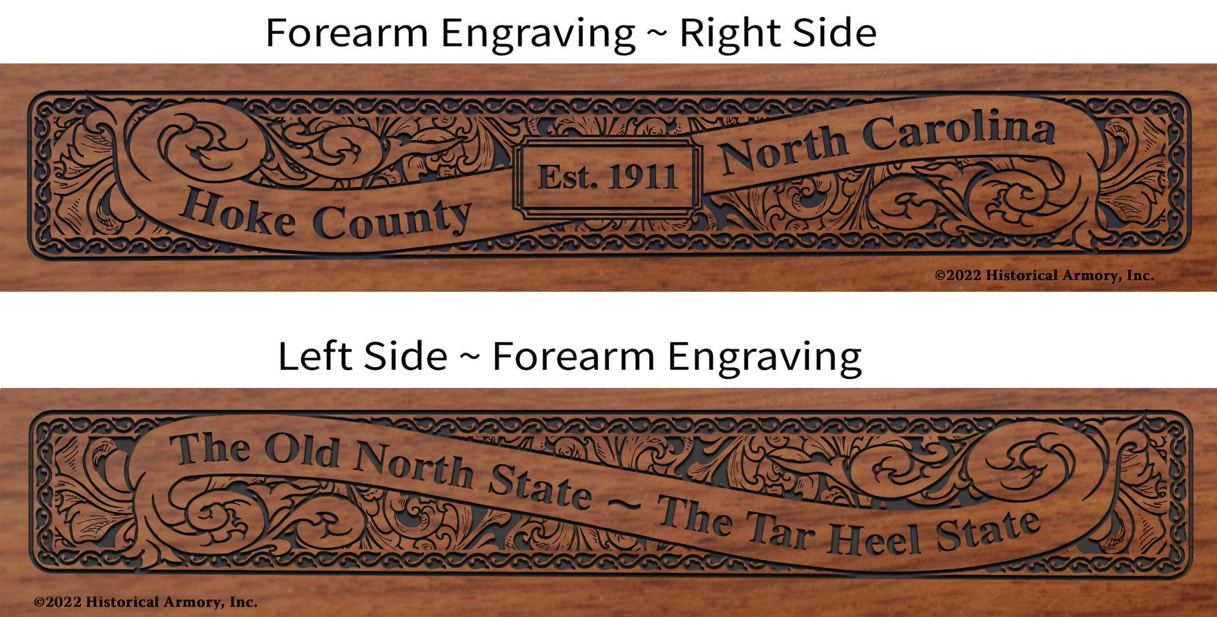 Hoke County North Carolina Engraved Rifle Forearm