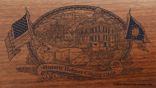 Holmes County Ohio Engraved Rifle Buttstock
