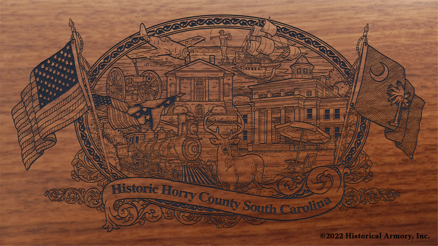 Horry County South Carolina Engraved Rifle Buttstock