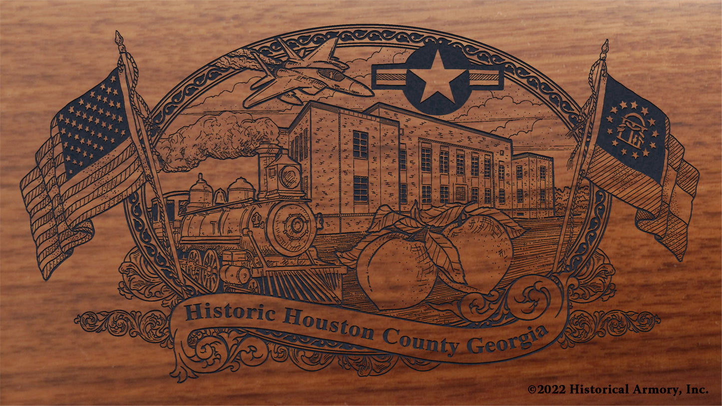 Houston County Georgia Engraved Rifle Buttstock