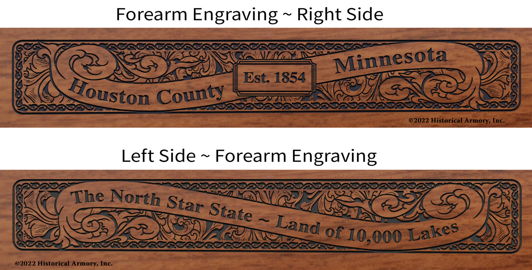 Houston County Minnesota Engraved Rifle Forearm