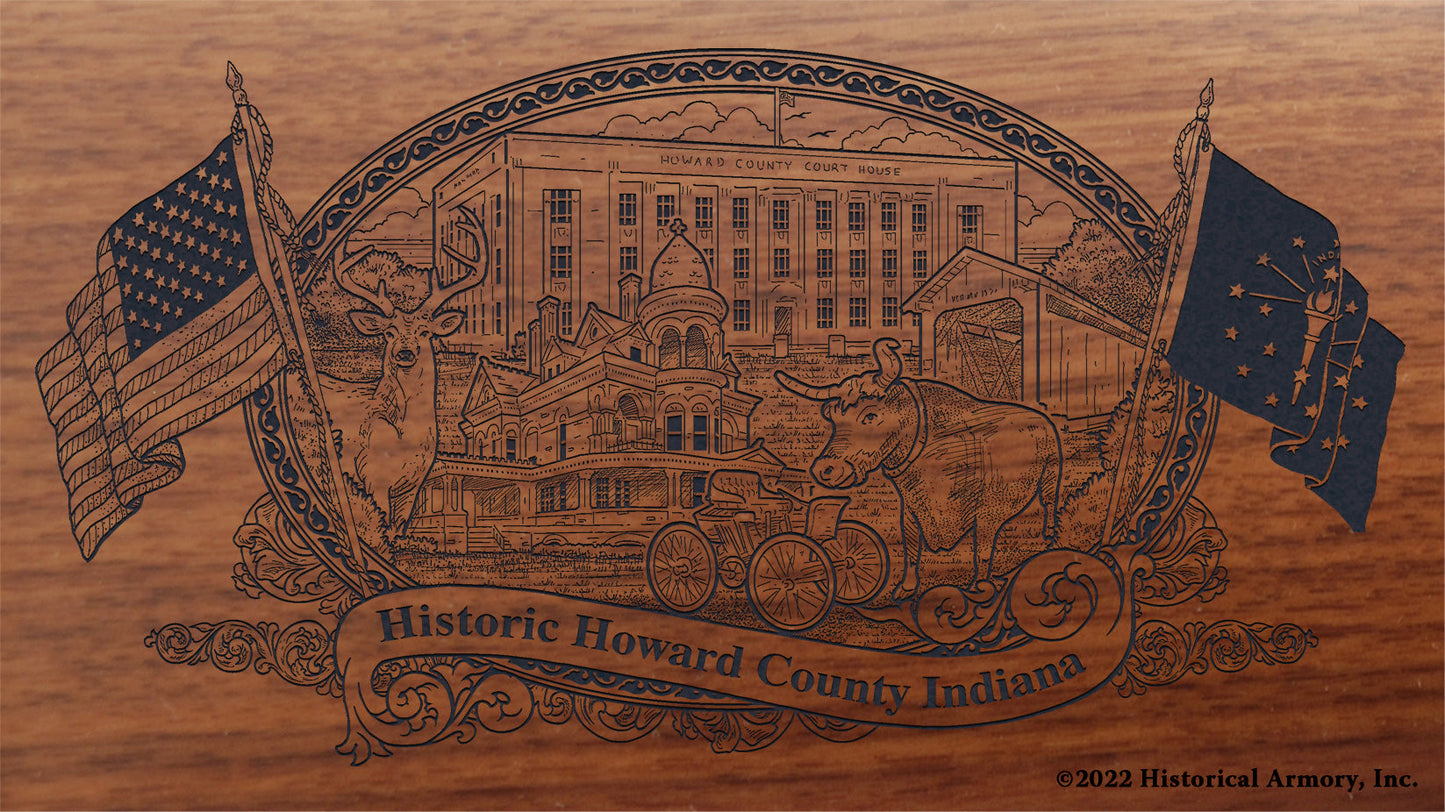 Howard County Indiana Engraved Rifle Buttstock