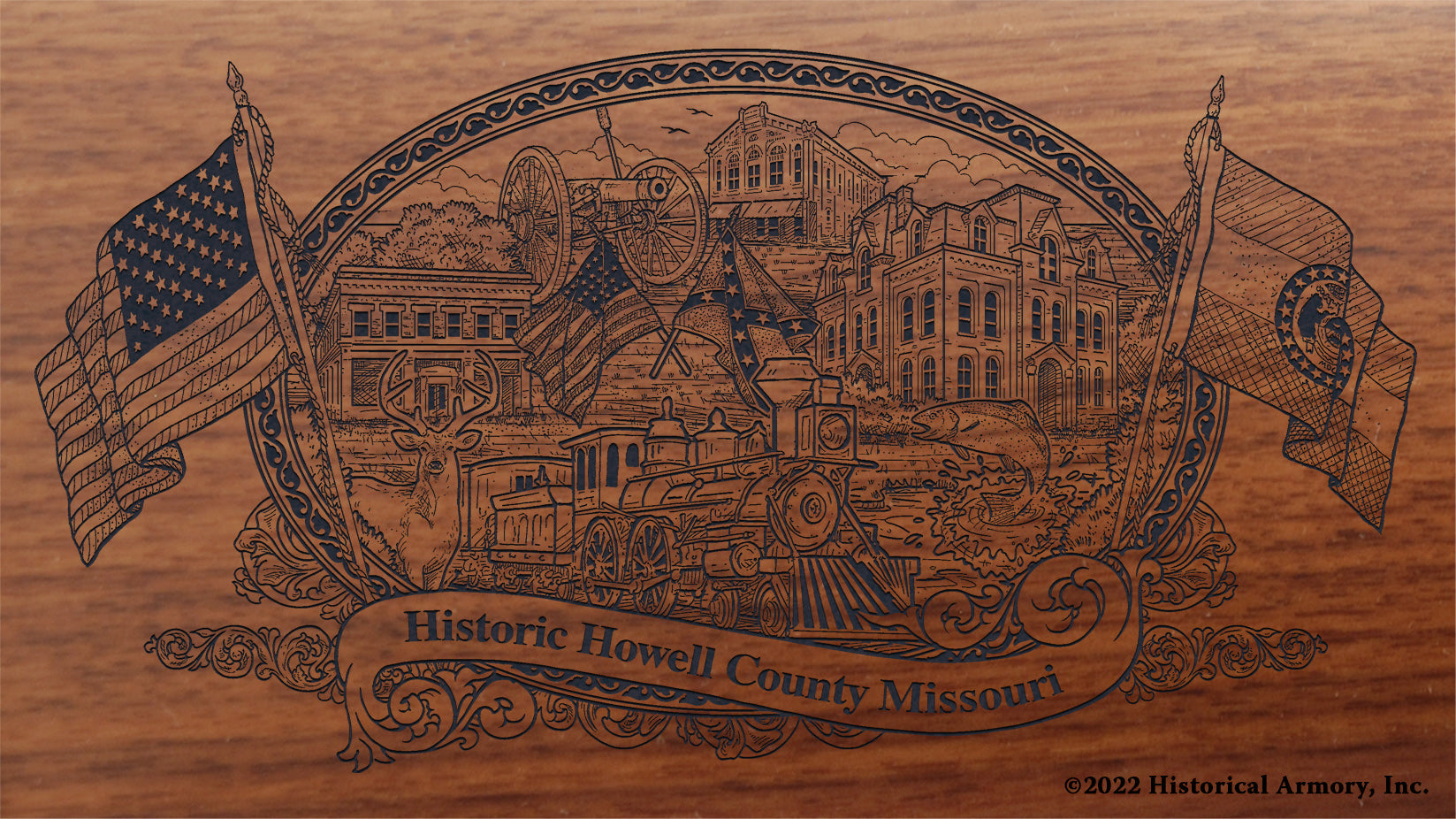 Howell County Missouri Engraved Rifle Buttstock
