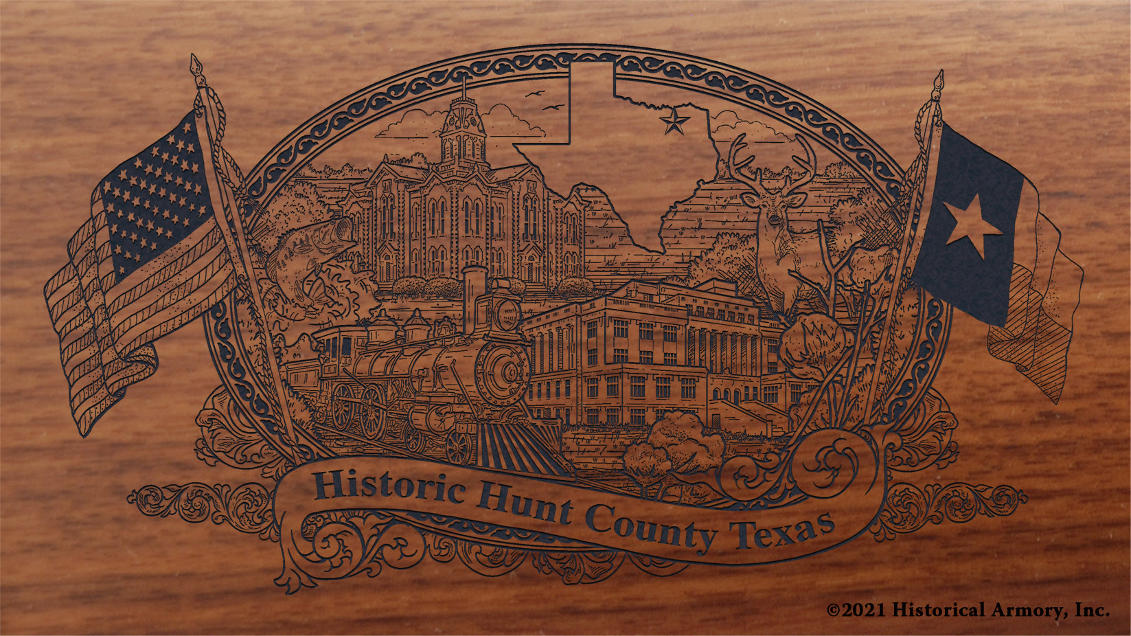 Engraved artwork | History of Hunt County Texas | Historical Armory