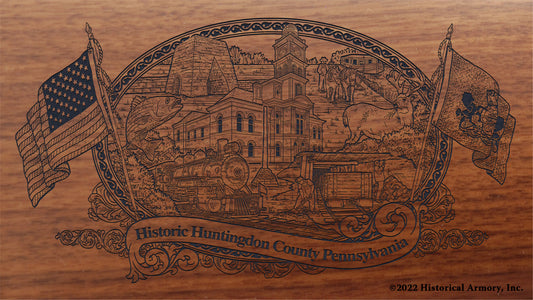 Huntingdon County Pennsylvania Engraved Rifle Buttstock