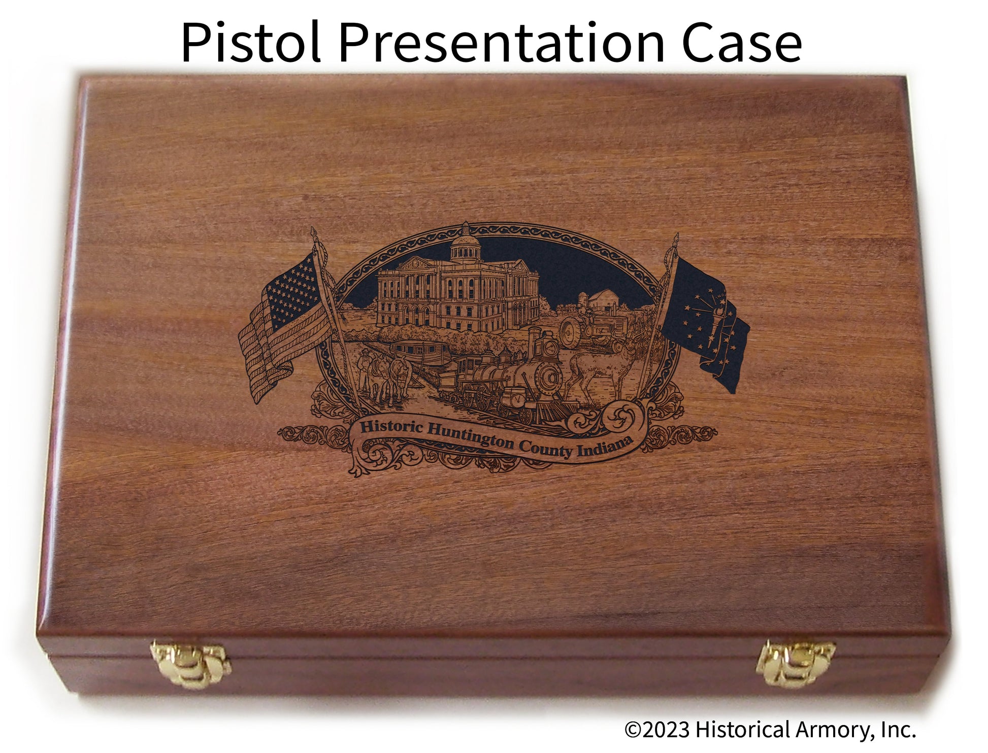 Huntington County Indiana Engraved .45 Auto Ruger 1911 Presentation Case