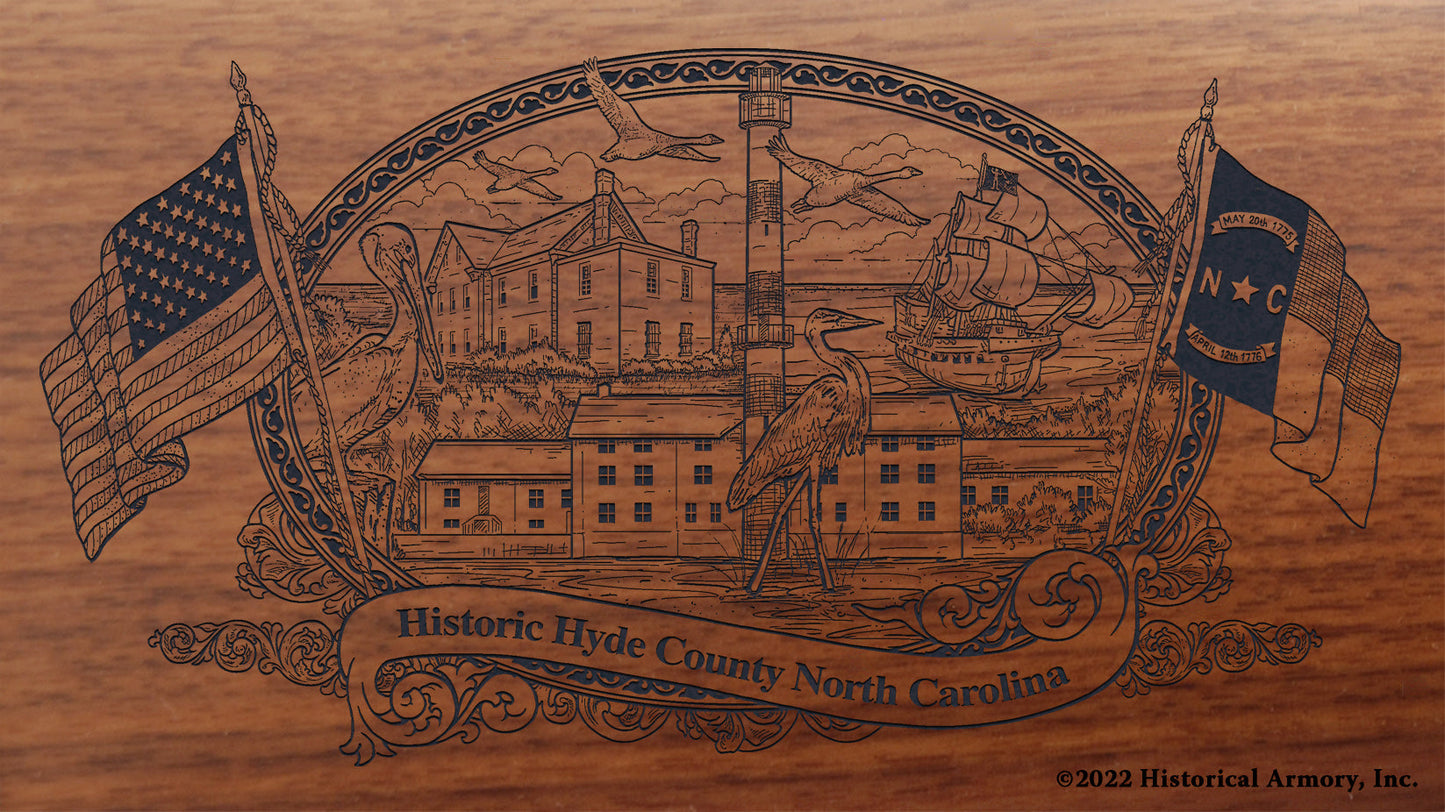 Hyde County North Carolina Engraved Rifle Buttstock