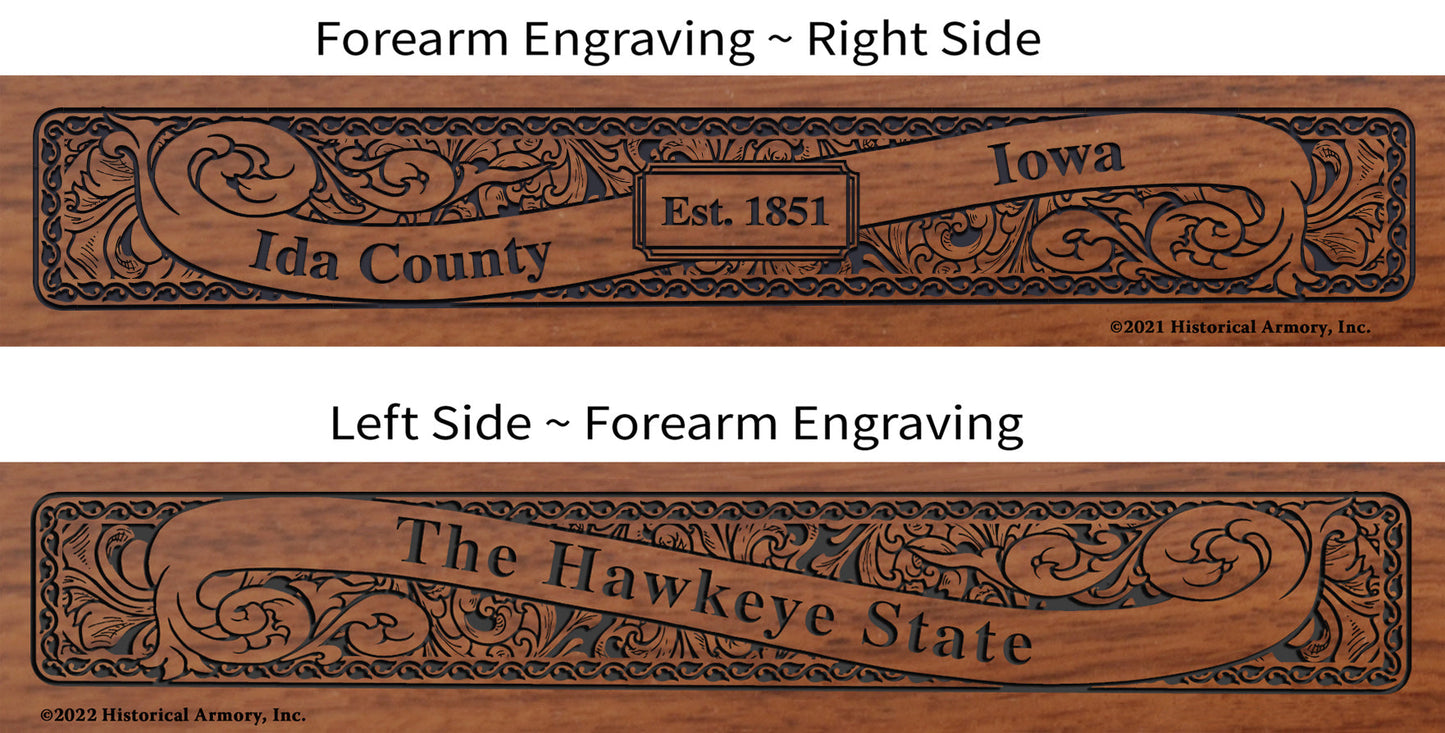 Ida County Iowa Engraved Rifle Forearm
