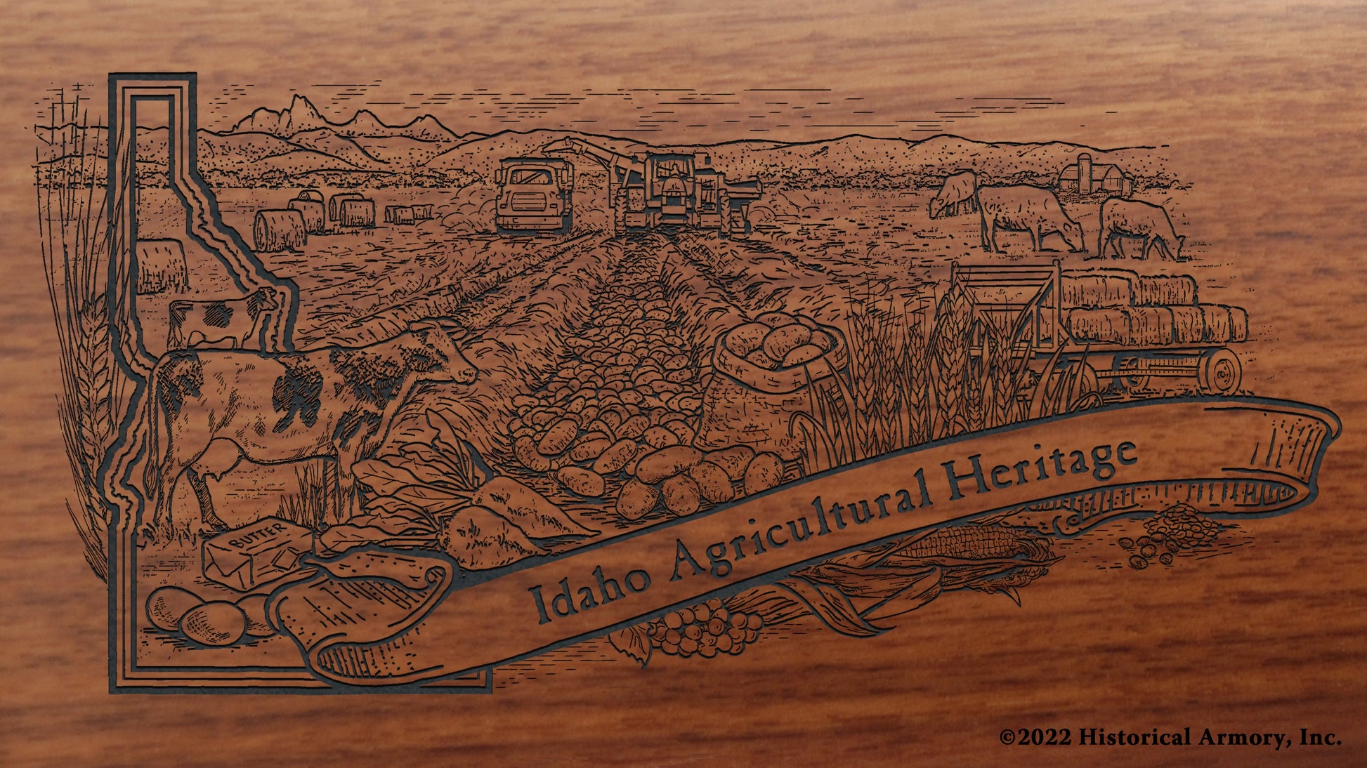 Idaho Agricultural Heritage Engraved Rifle Buttstock