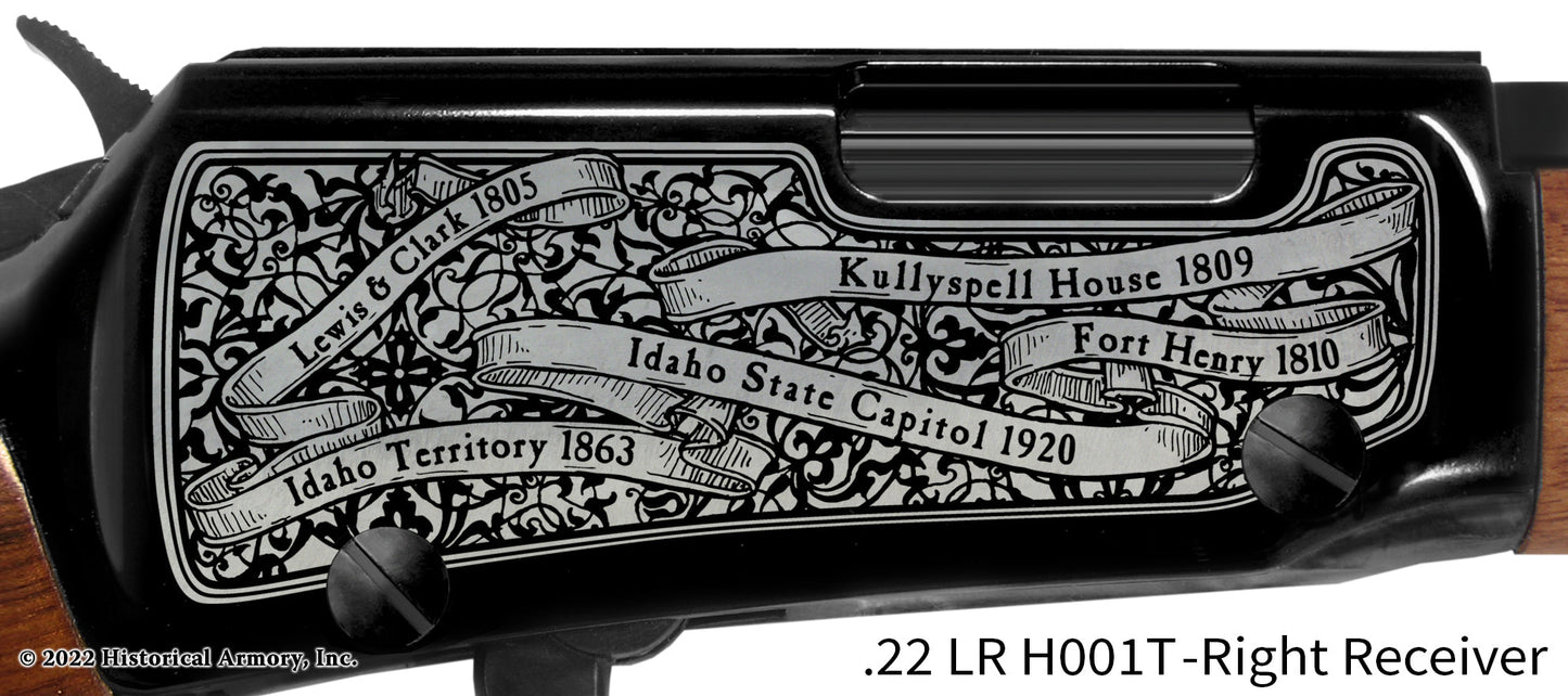 Idaho State Pride Engraved H00T Receiver detail Henry Rifle