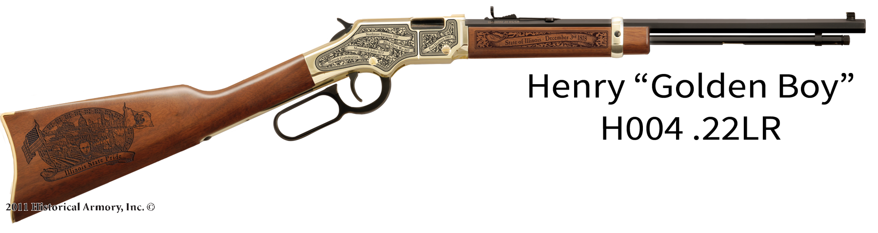 Illinois State Pride Engraved Golden Boy Henry Rifle