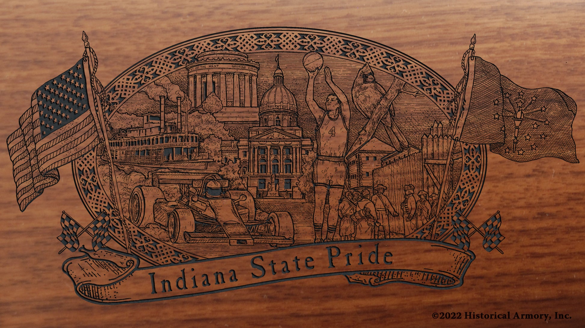 Indiana State Pride Engraved Rifle