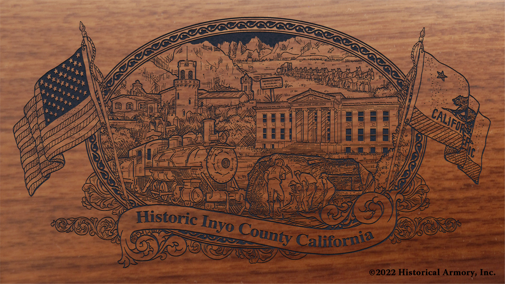 Inyo County California Engraved Rifle Buttstock